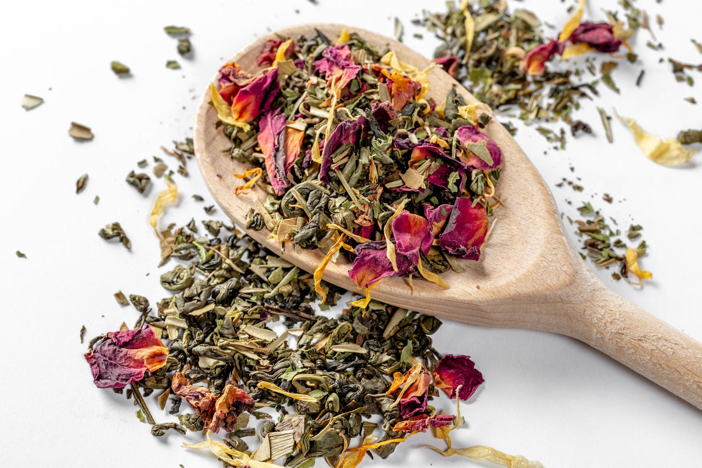 The Ethel: Pomegranate Green tea with Rose Petals